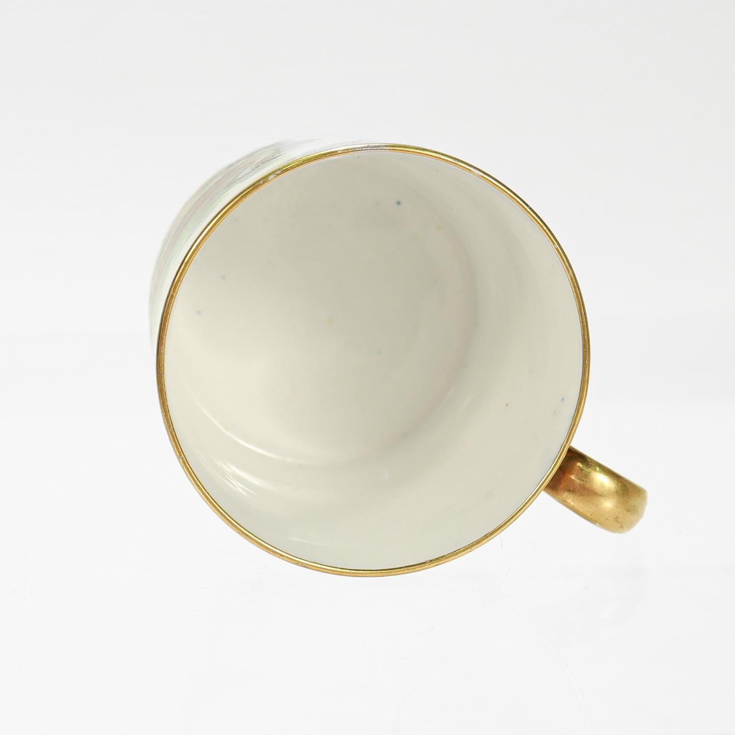 Taza y Plato Antiguos de Porcelana Spode Pintados a Mano Pato Ornitológico en venta 5