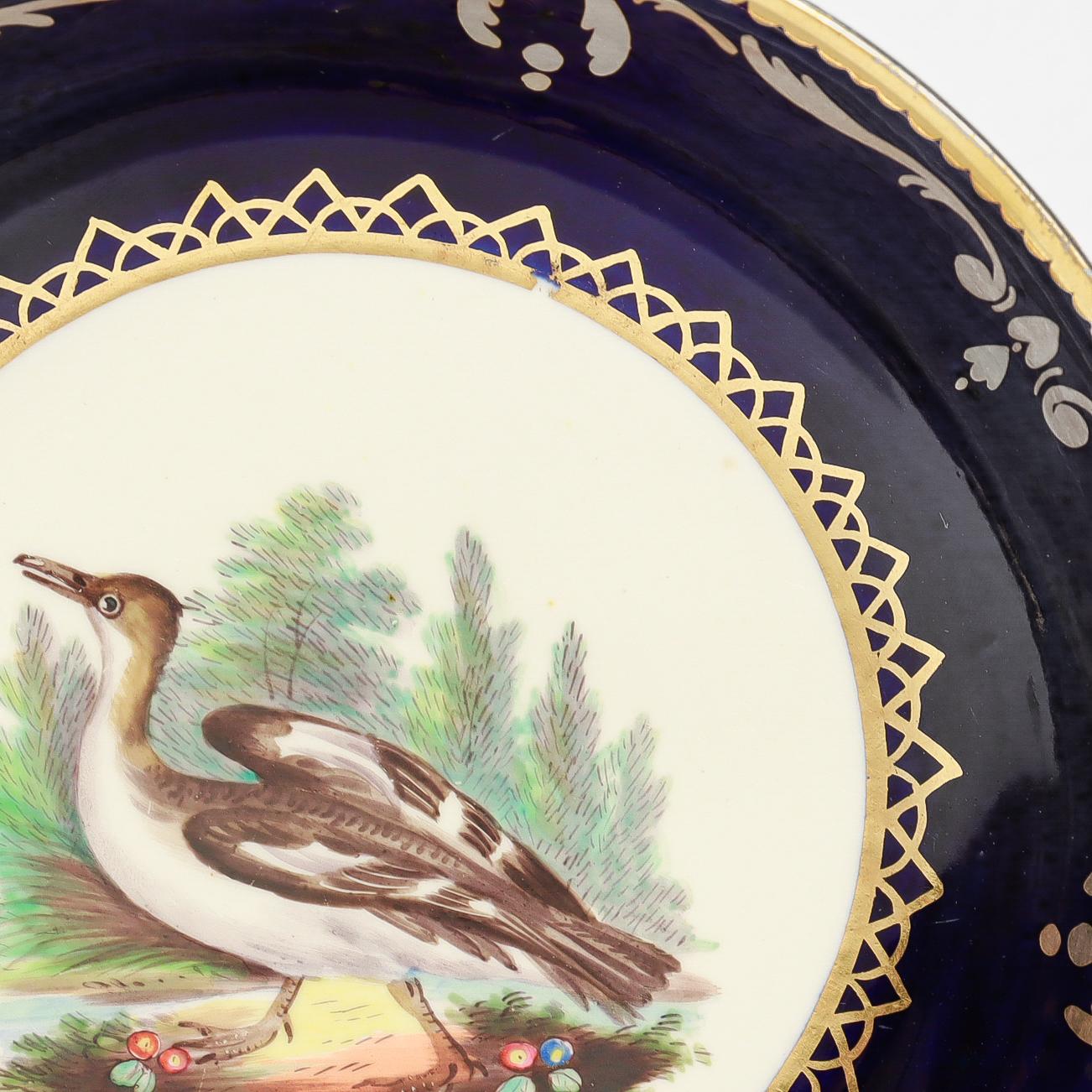 Taza y Plato Antiguos de Porcelana Spode Pintados a Mano Pato Ornitológico en venta 8