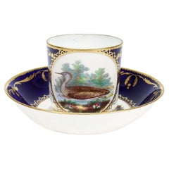 Antique Spode Porcelain Hand Painted Ornithological Duck Cup & Saucer