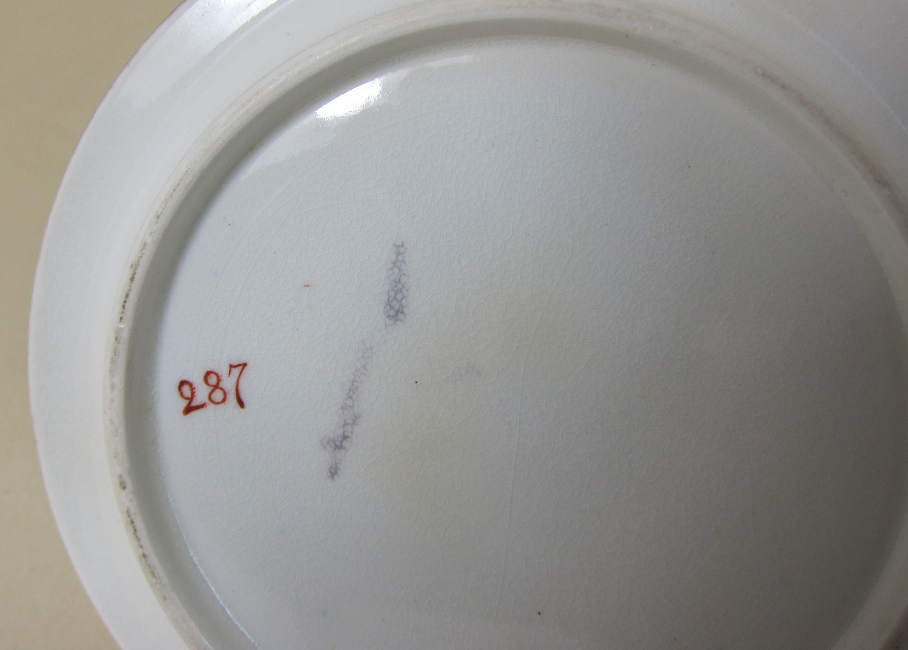 English Antique Spode Porcelain Pattern 287 Honey Pot and Lid For Sale