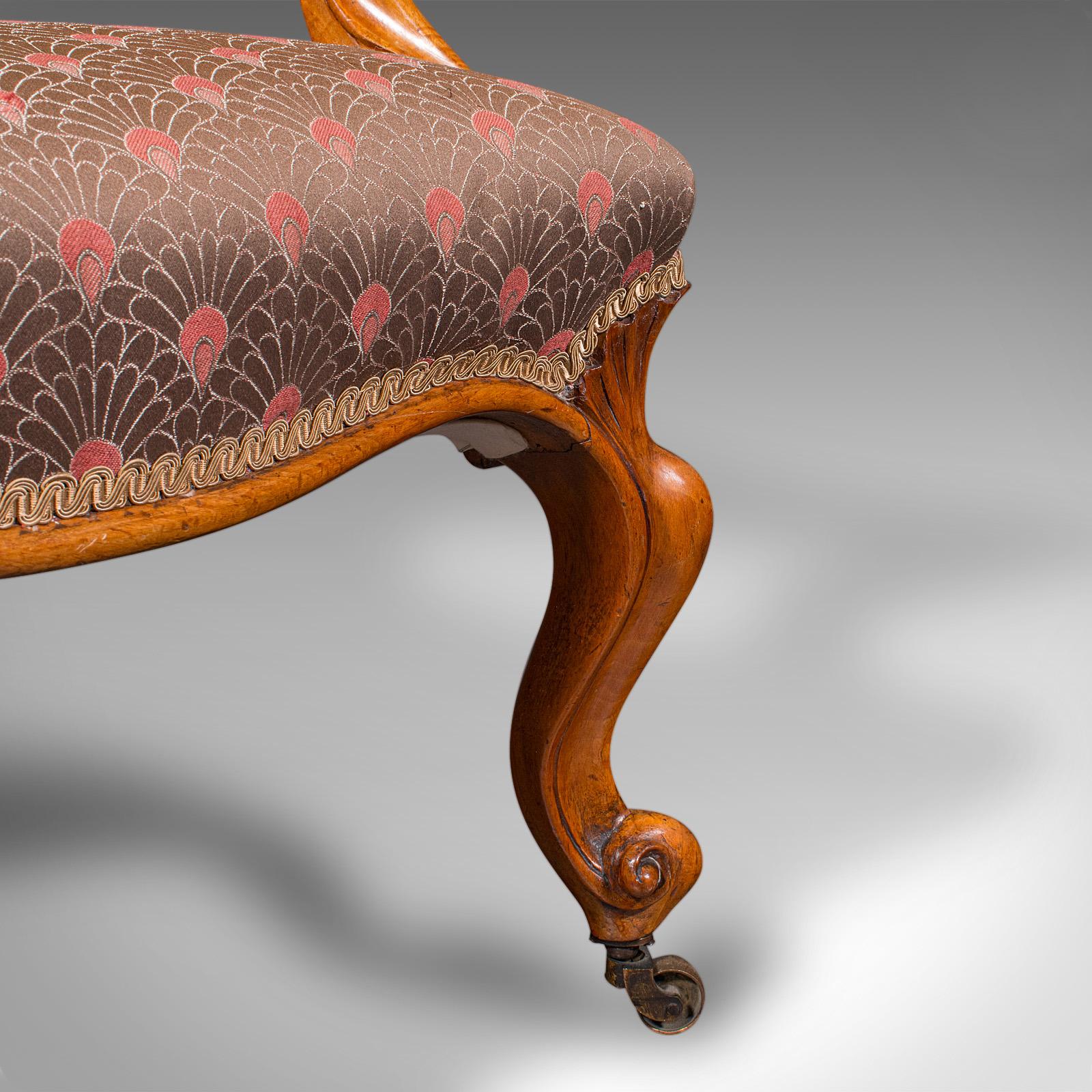 Silla antigua con respaldo de cuchara, inglesa, nogal, sillón, principios de la época victoriana, 1840 en venta 5