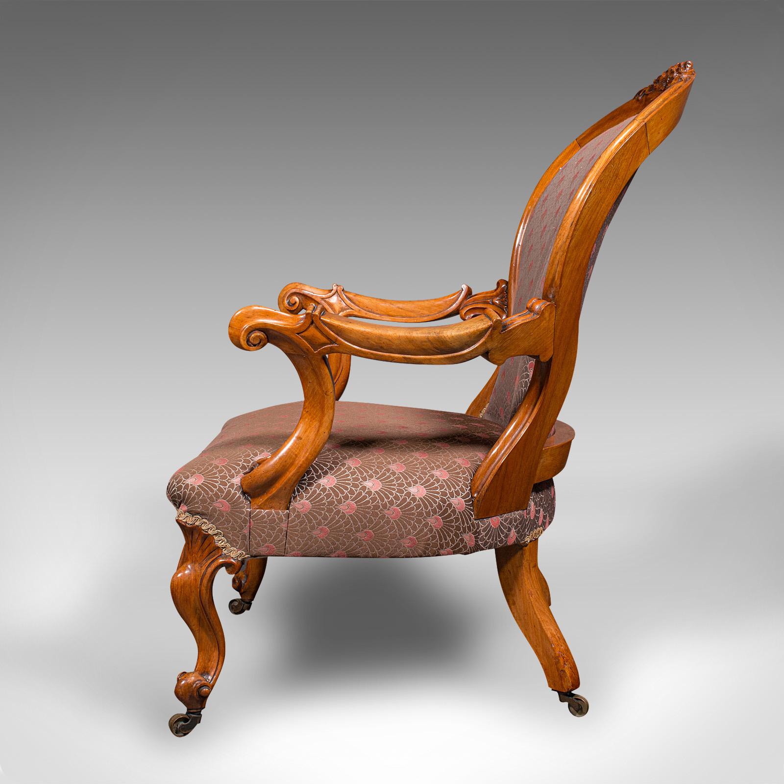 Silla antigua con respaldo de cuchara, inglesa, nogal, sillón, principios de la época victoriana, 1840 en Bueno estado para la venta en Hele, Devon, GB