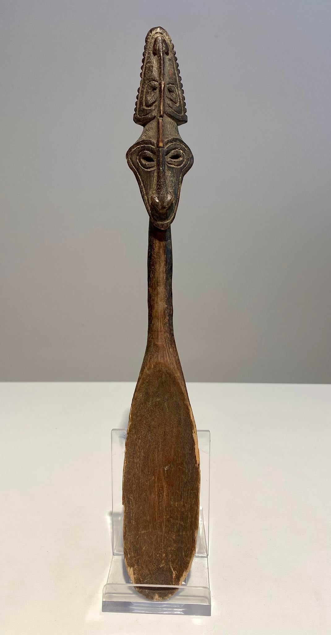 Antique spoon Lower Sepik Papua New Guinea Murik Lakes Ramu Maprik Oceanic Art For Sale 4