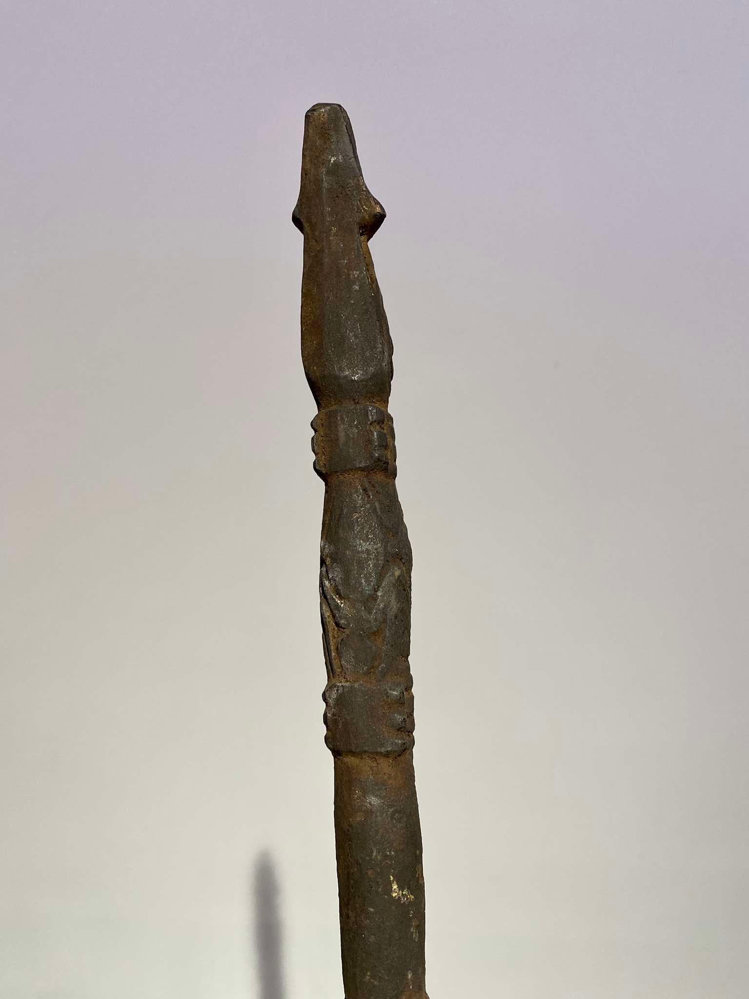 Wood Antique spoon Lower Sepik Papua New Guinea Murik Lakes Ramu Oceanic art Ramu For Sale
