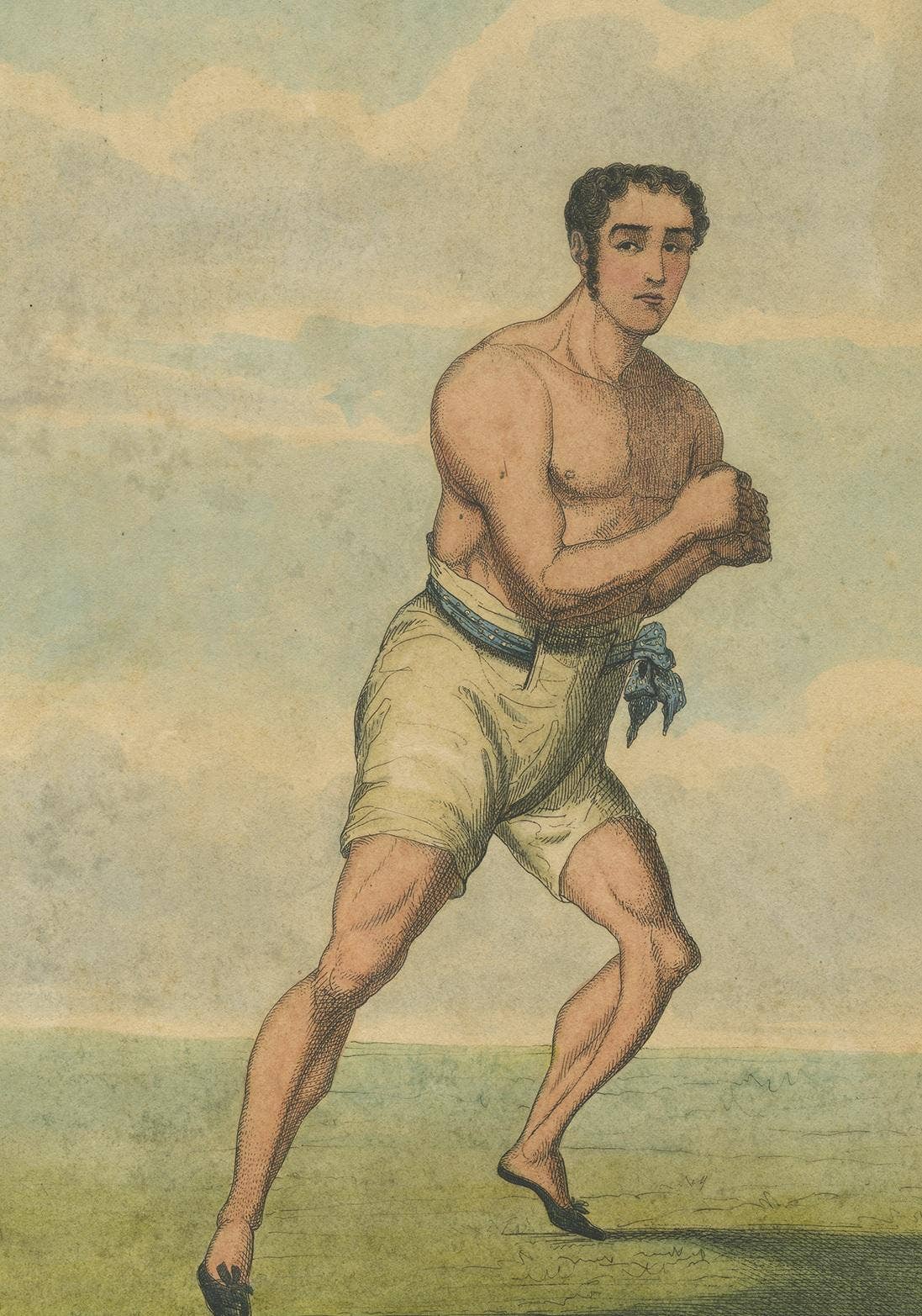 Antique Sports Print of J. Goodman 'Runner' by S.W. Fores, 1826