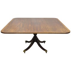Antique Square Banded Mahogany Duncan Phyfe Dining Conference Room Table