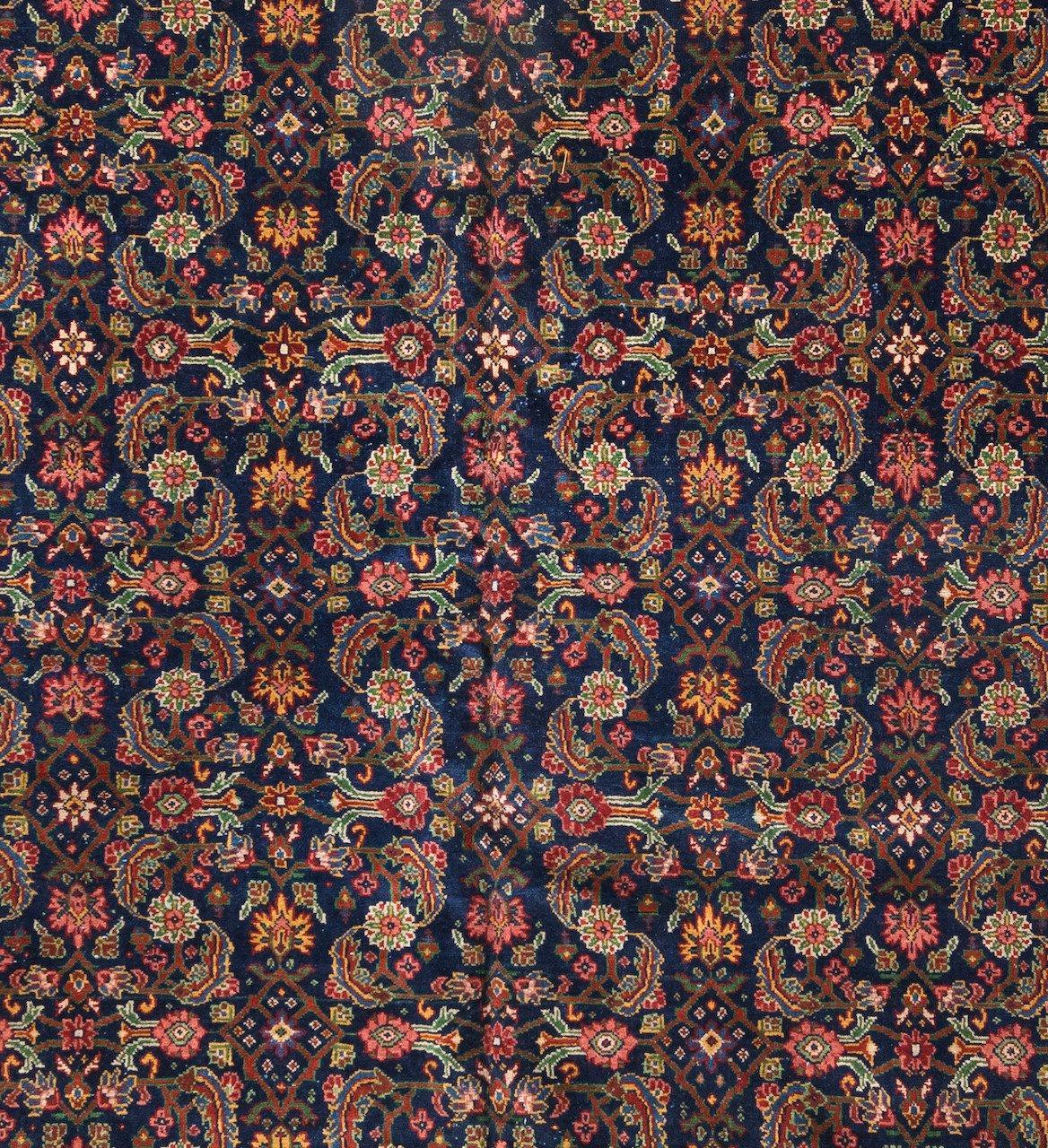 Farahan is a village located in west central Iran, north of the city of Arak, and is known for its finely knotted late 19th century rugs. Most Farahan rugs have a geometric pattern, although some curvilinear rugs are woven in the region as well.