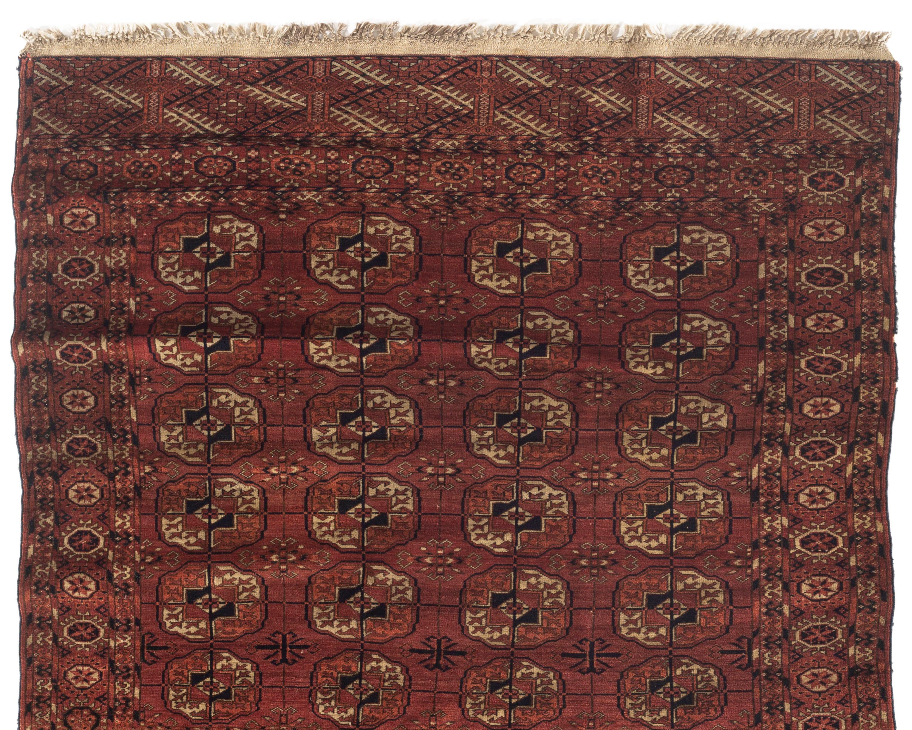 Russe Ancien tapis carré de Bokhara, vers 1890 4'3 x 4'5 en vente