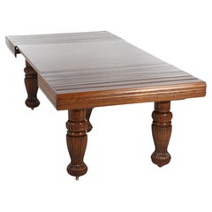 Antique Square Carved Oak Folding Extension Dining Table C1900