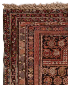 Antique Square Caucasian Marasali Shirvan Rug, circa 1880