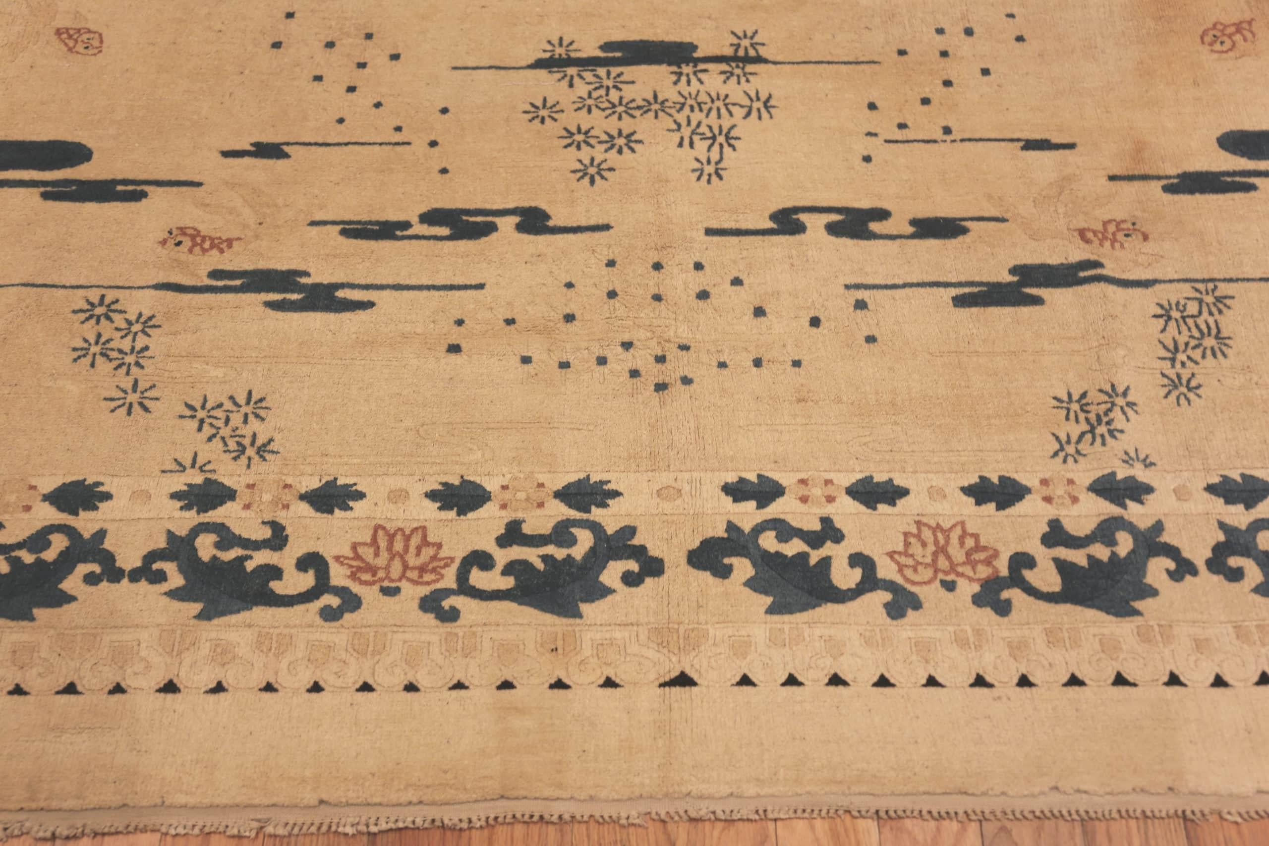Chippendale cinese Tappeto cinese quadrato antico. Dimensioni: 9 ft 2 in x 9 ft 4 in in vendita