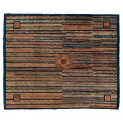 Antique Square Chinese Rug with Abstract Design