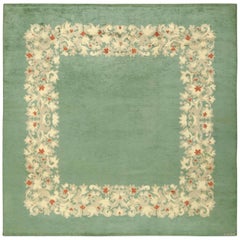 Antique Square French Art Deco Rug by Leleu