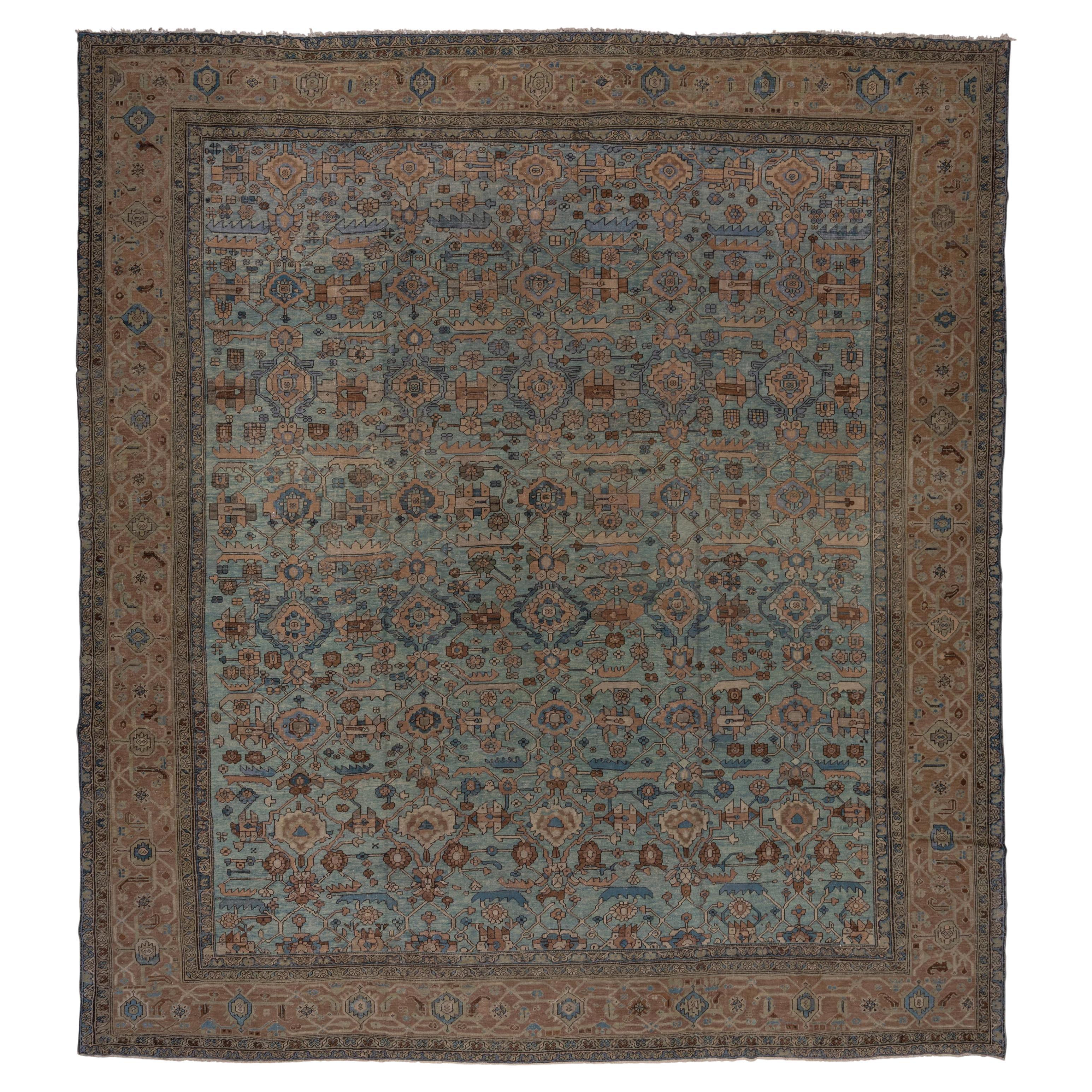 Antiker quadratischer Heriz-Teppich, übergroß, um 1900