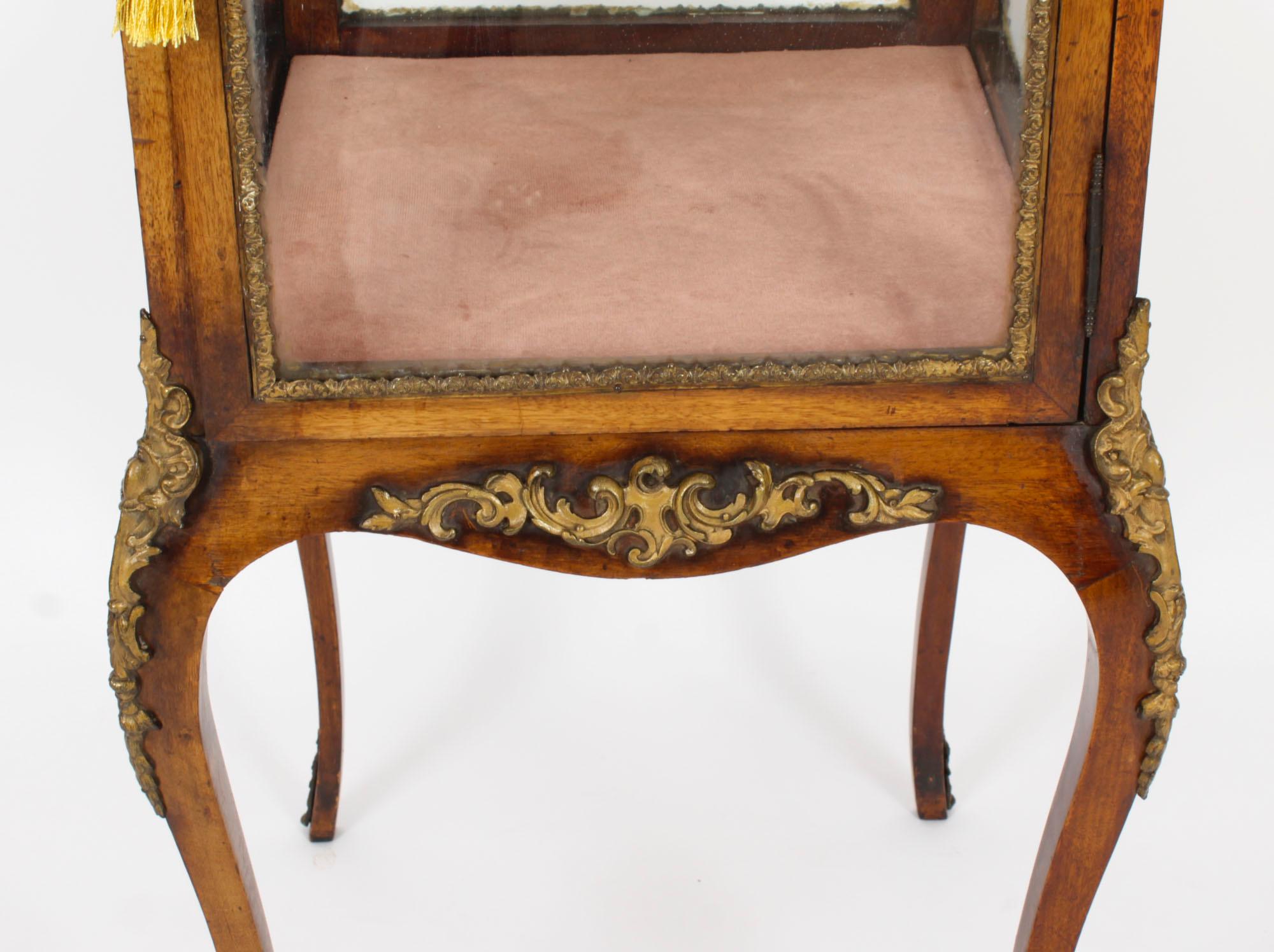 Antique Square Ormolu Mounted Vitrine Display Cabinet 19th Century For Sale 3