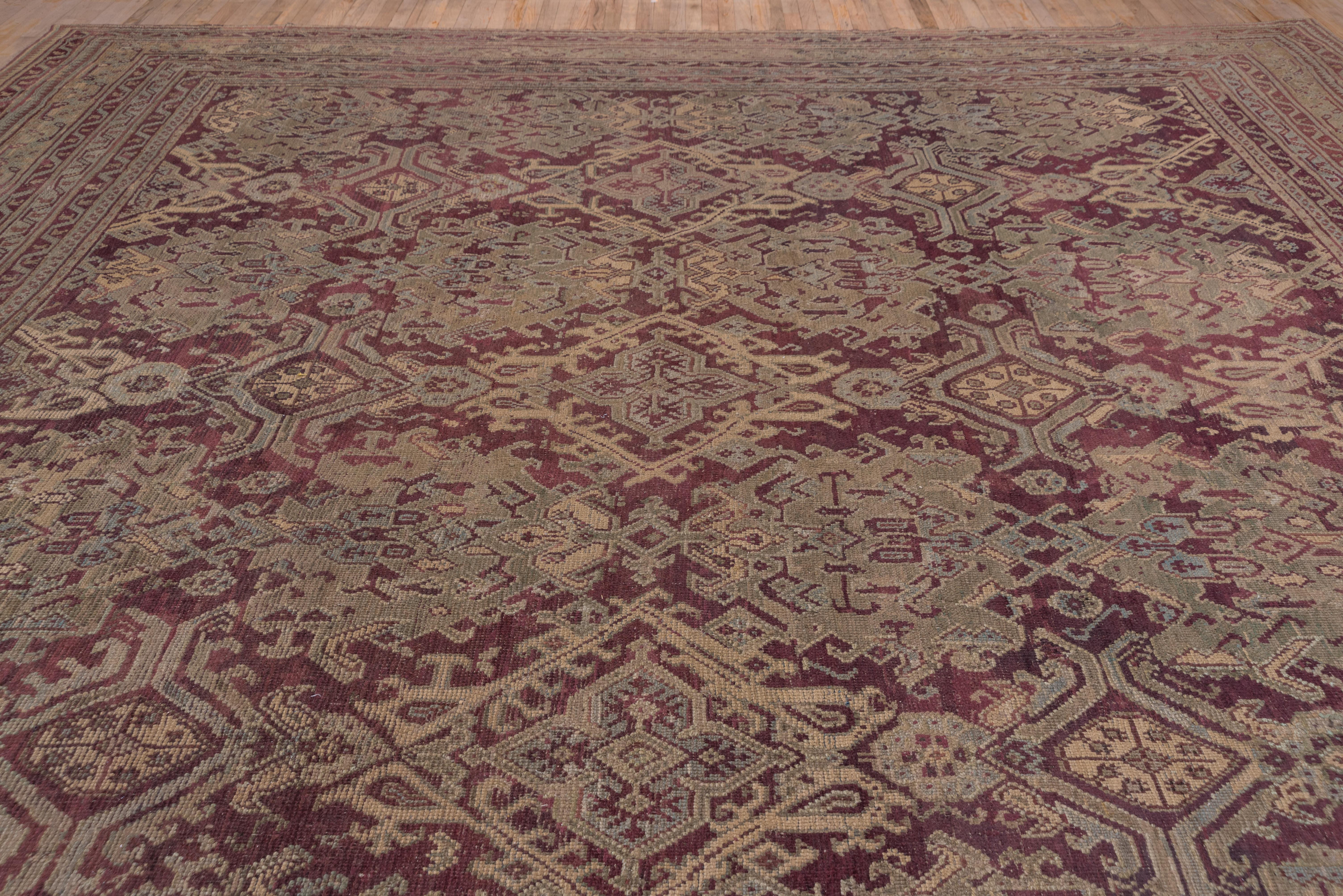 Hand-Knotted Antique Turkish Oushak Carpet, circa 1900s For Sale