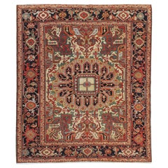 Antique Square Persian Serab Rug, circa 1900, 5' x 5'1