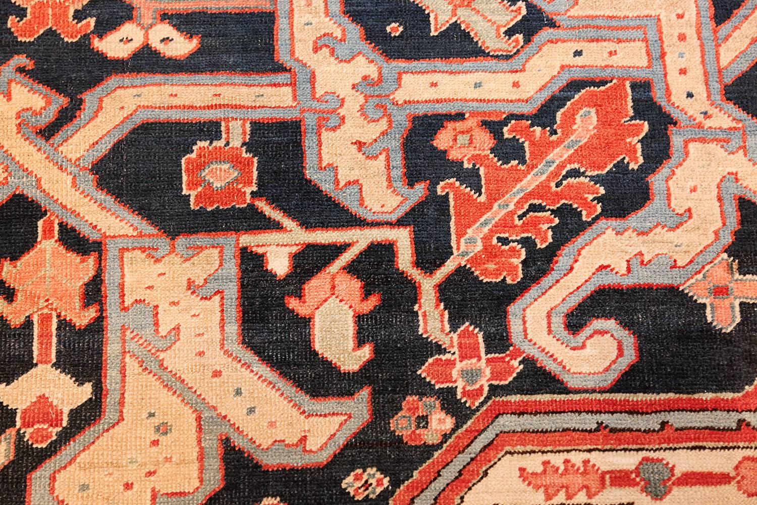 Antique Square Persian Serapi Rug In Excellent Condition In New York, NY