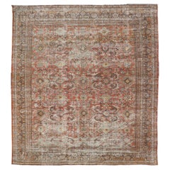 Antique Square Persian Sultanabad Mahal with All Over Floral Design 11'0 x 12'6