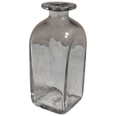 Carafe en verre de forme carrée antique, anglaise, 19ème siècle
