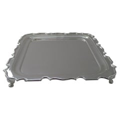 Antique Square Silver Plated Cocktail / Drinks Tray by Walker & Hall c.1920