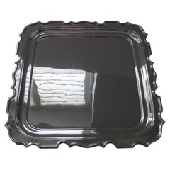 Antique Square Silver Plated Cocktail / Drinks Tray by Walker & Hall c.1920