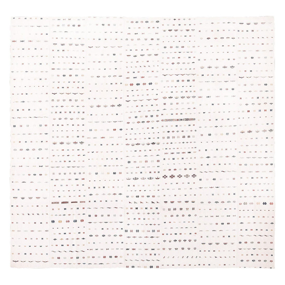 Antico Shahsavan Jajim quadrato tribale caucasico. Dimensioni: 6 ft x 6 ft 5 in in vendita