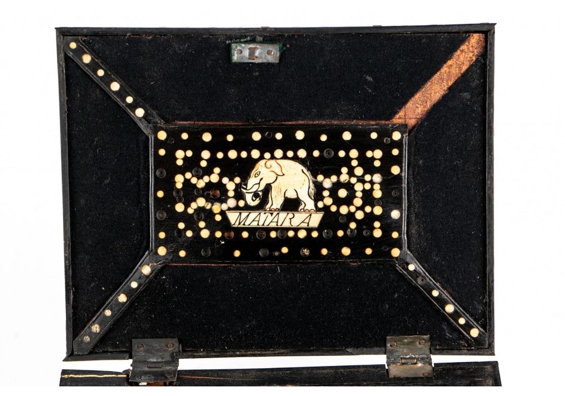 Sri Lankan Antique Sri Lanka Anglo-Indian Quill Inlaid Box, Matara Type