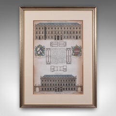 Antique St Bart's Hospital Engraving, English, Framed, Architectural, Georgian