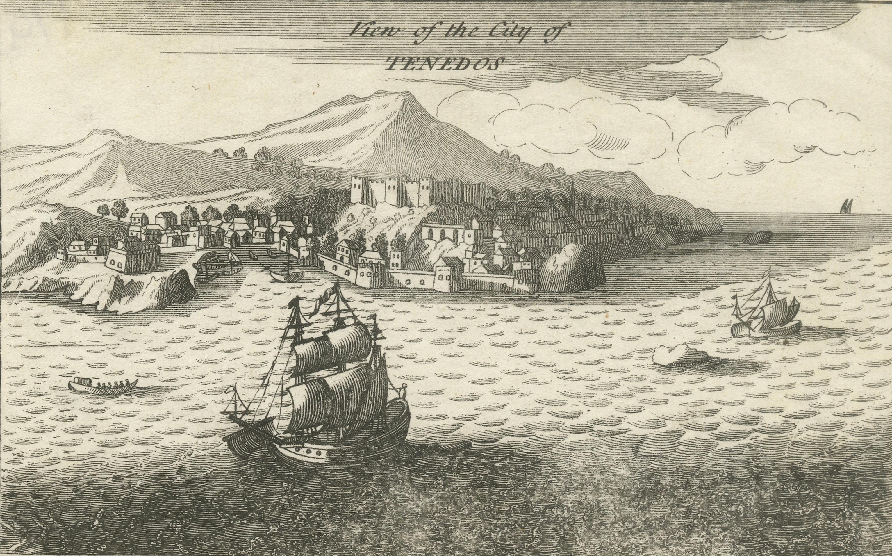 Antique St Eustatius Caribbean View, Ships Harbor, Tournefort 1717