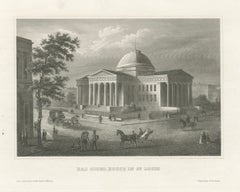 Gravure ancienne du palais de justice de Louis Meyer, point de repère de Scott Meyer, 1855