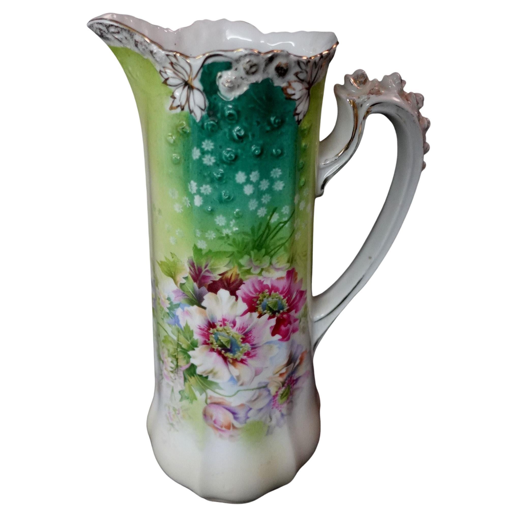 Grande carafe ancienne en porcelaine allemande S&T RS en vente