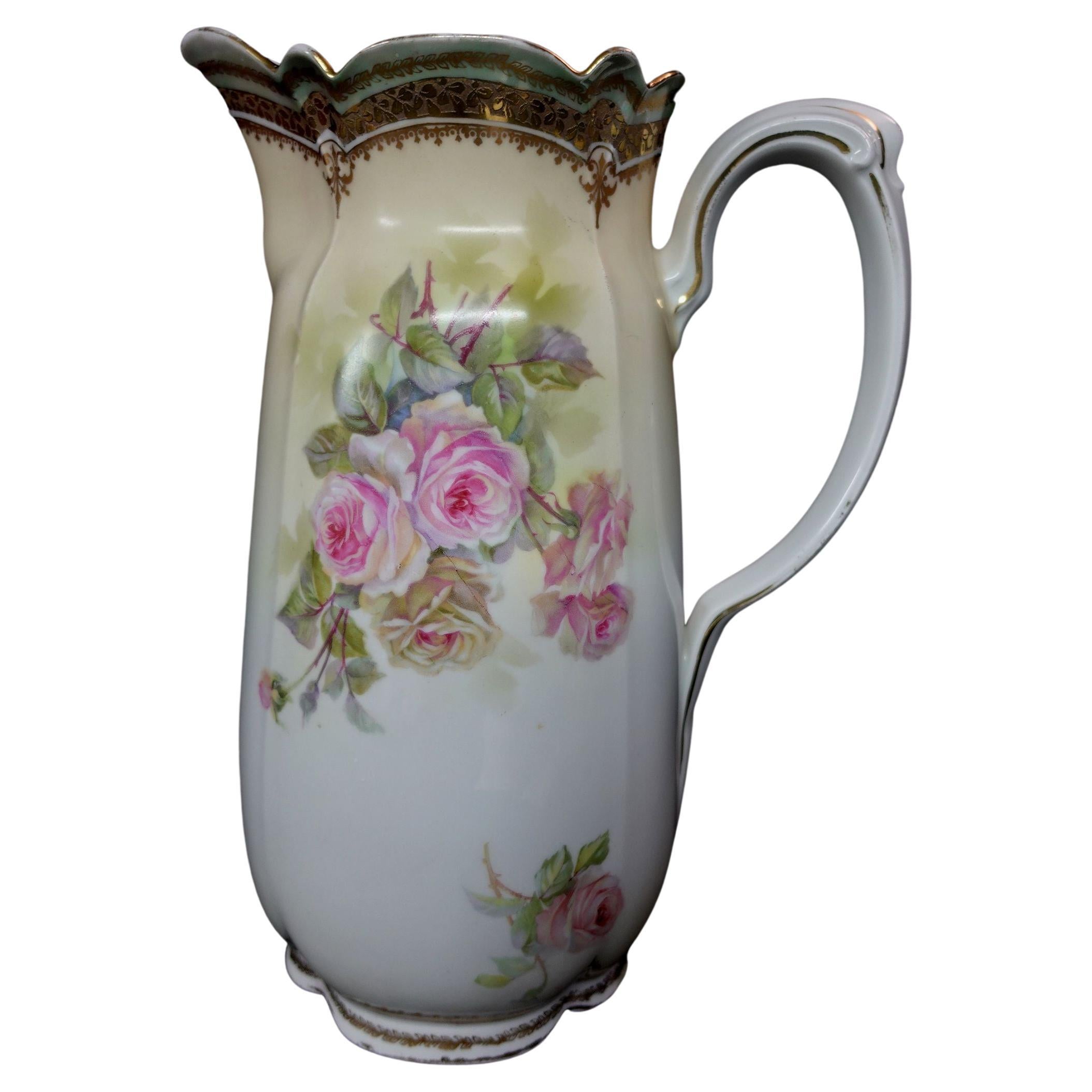 Grande carafe ancienne en porcelaine allemande S&T RS, #Ric00031 en vente