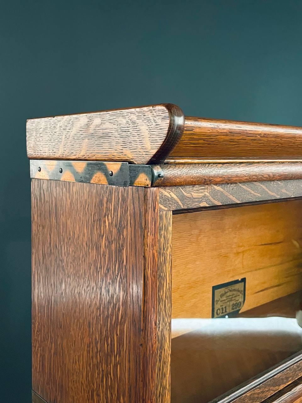 Antique Stackable Barristers Oak & Glass 4-Tier Bookcase by The Globe-Wernicke 2