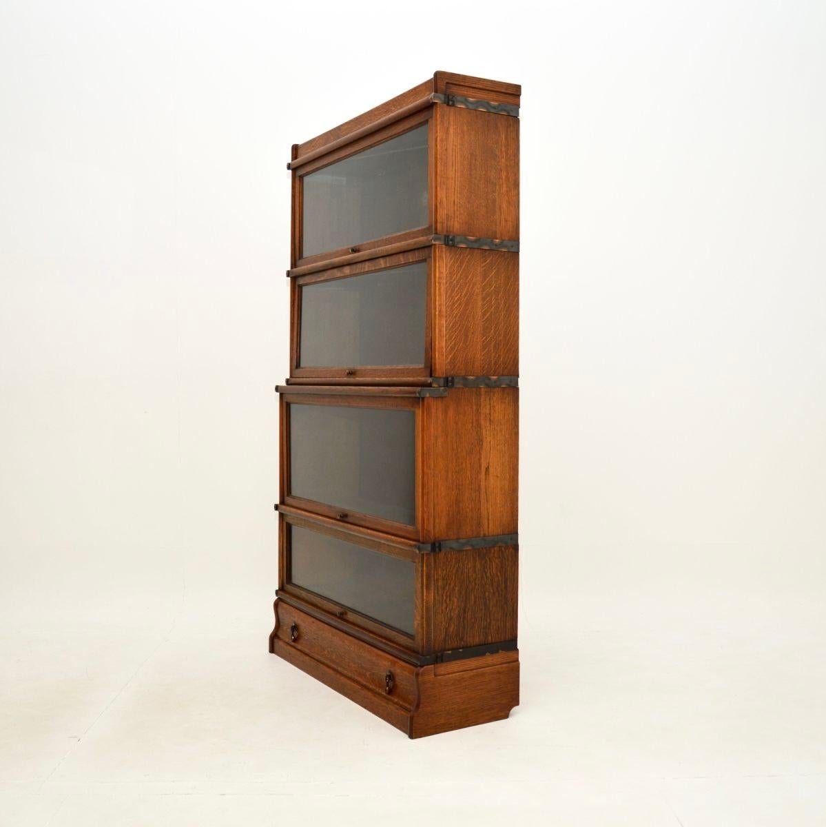 Glass Antique Stacking Globe Wernicke Bookcase in Oak