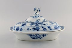 Antique Stadt Meissen Blue Onion Lidded Tureen in Hand Painted Porcelain