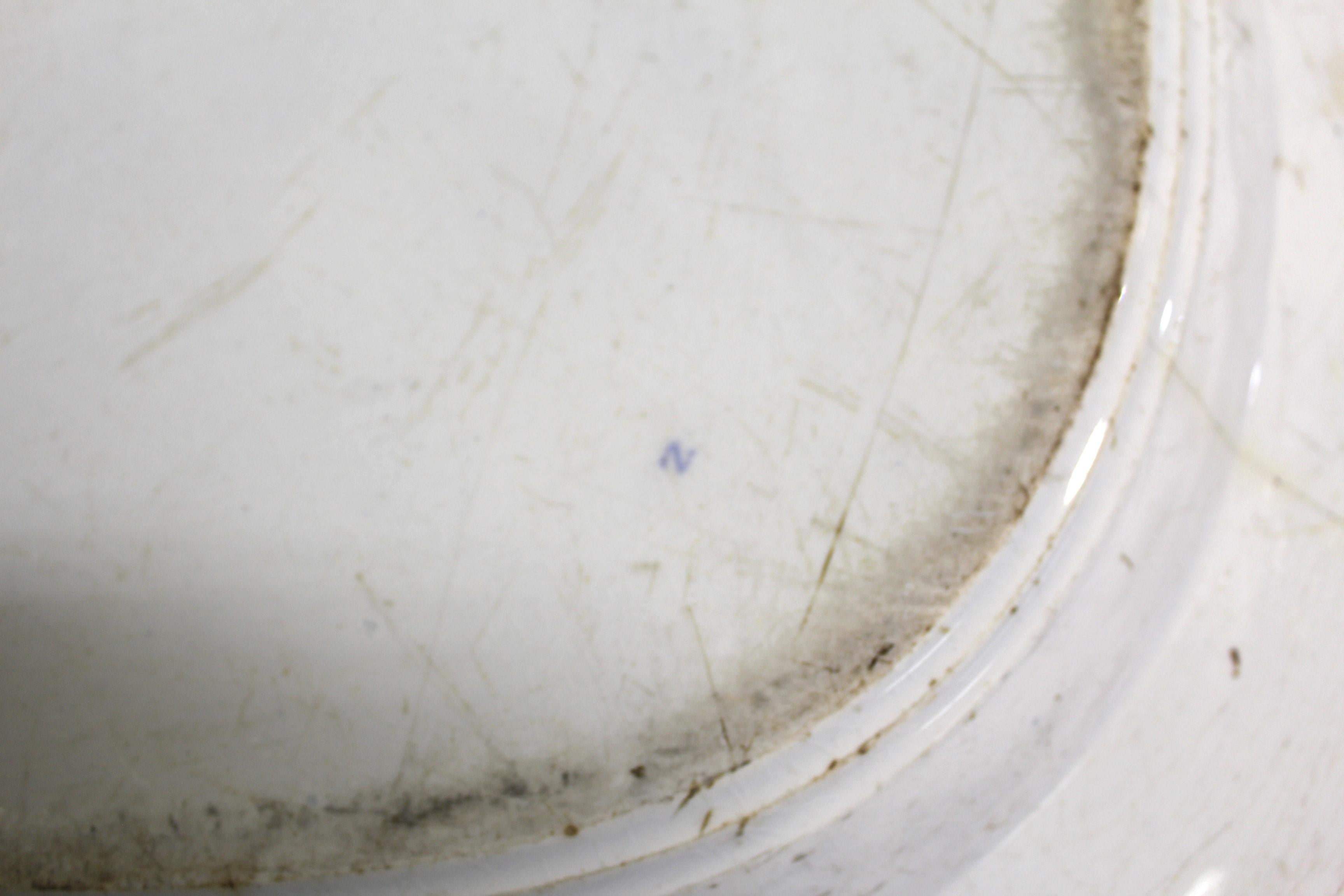 Metà XIX secolo Piatto antico Staffashire, Extra Lg  , Blue & White , 21
