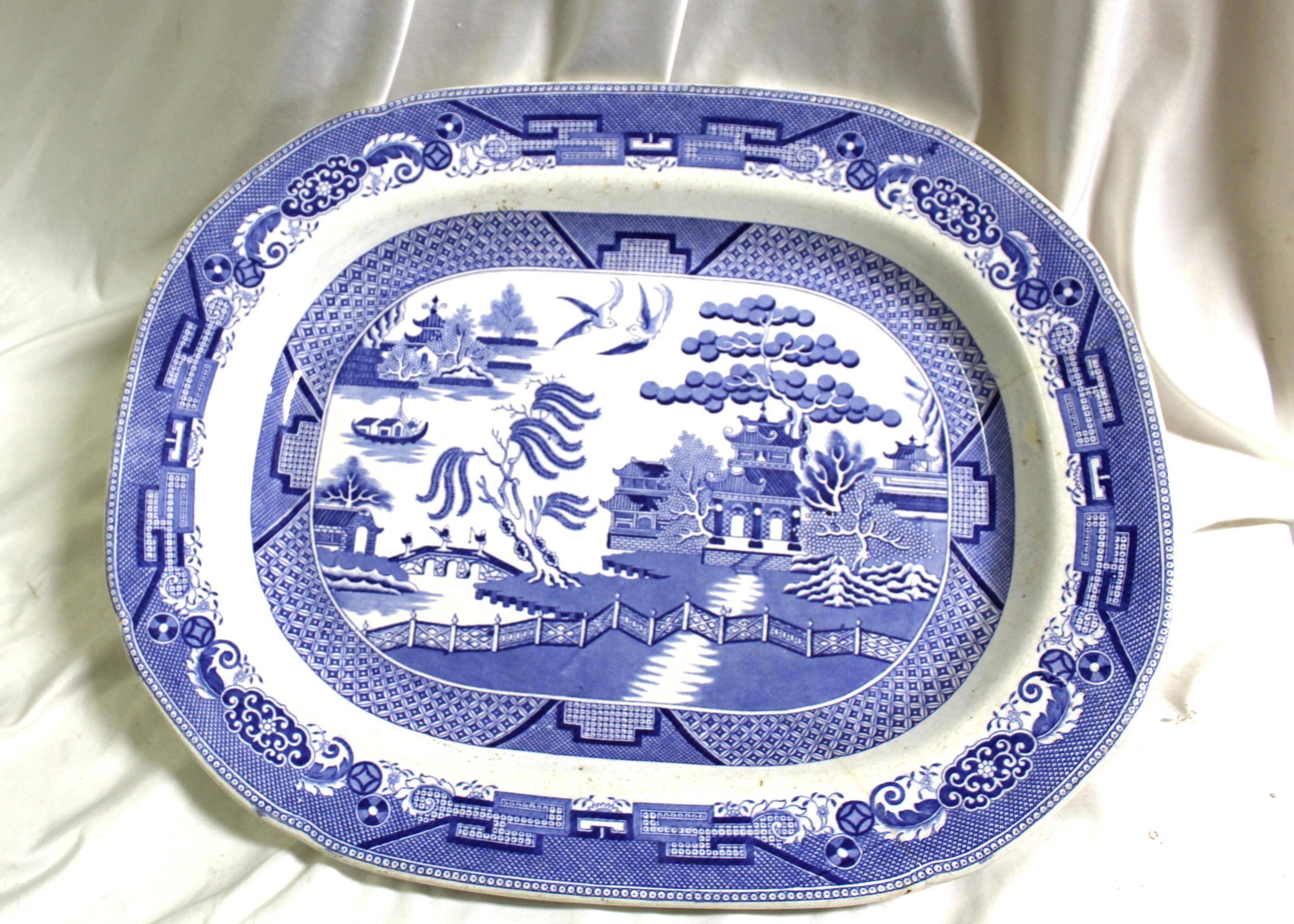 Grès porcellanato Piatto antico Staffashire, Extra Lg  , Blue & White , 21