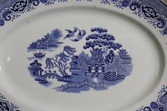 Antiker Staffashire-Servierteller aus Staffashire, blau und weiß, 1860, s