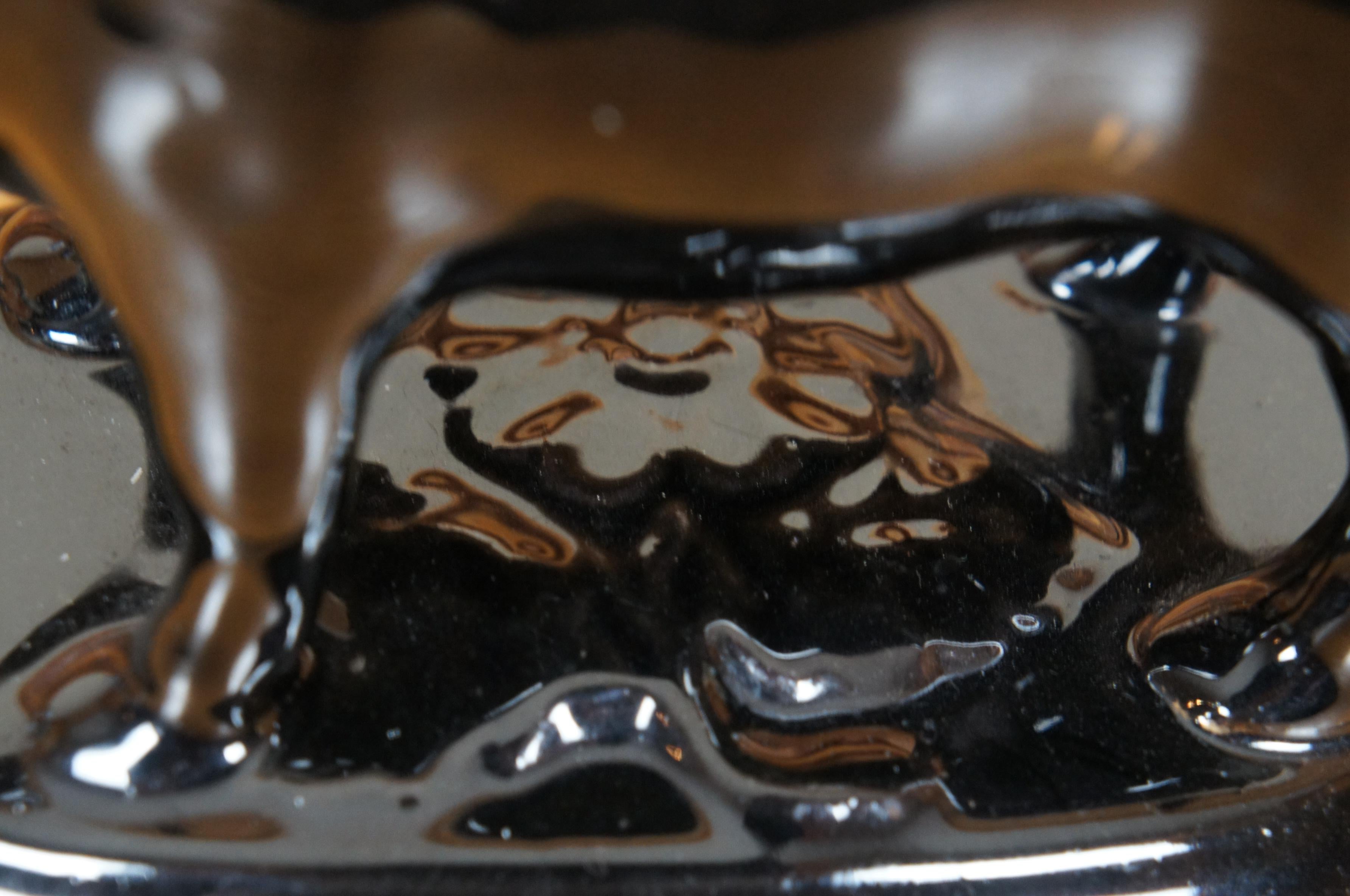 Antique Staffordshire Black Porcelain Jackfield Bull Cow Creamer Pitcher 7