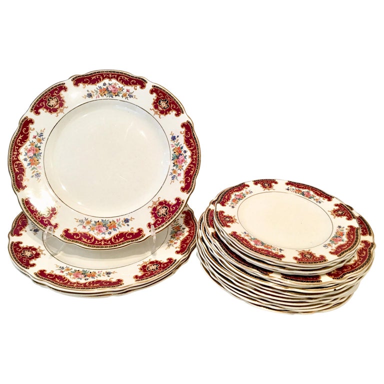 Antique Staffordshire Dinnerware S/18 Pieces by Thomas Hughes and Son at 1stDibs