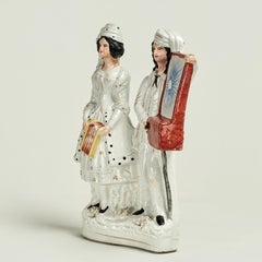 Antique Staffordshire Double Musical Figures