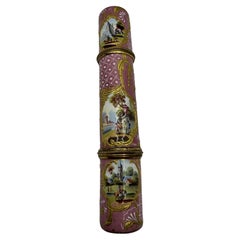 Antique Staffordshire Enamel Cylindrical Etui / Bodkin Case, circa 1765