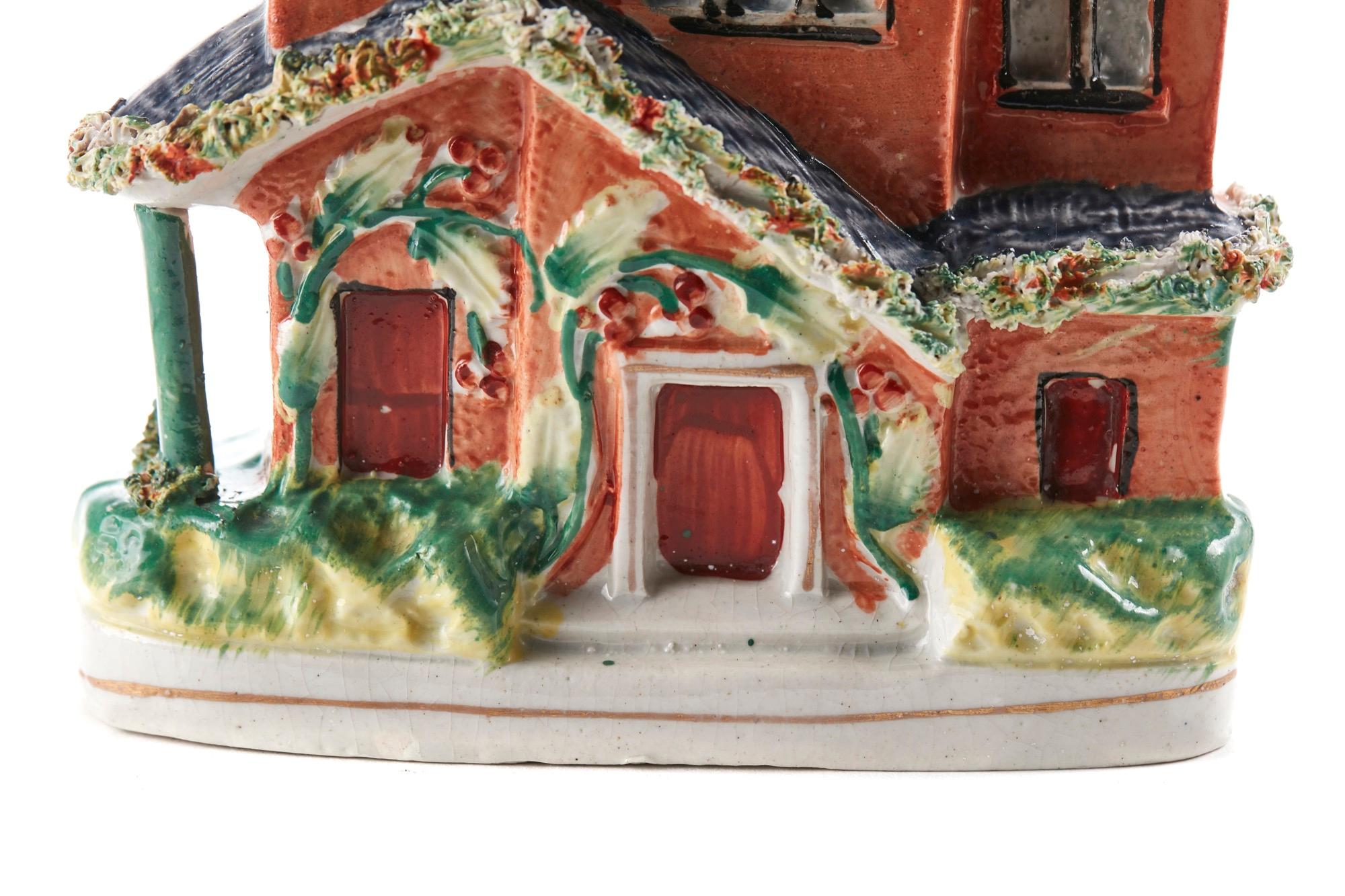 Antique Staffordshire Flatback Cottage, circa 1880 In Excellent Condition For Sale In Suffolk, GB