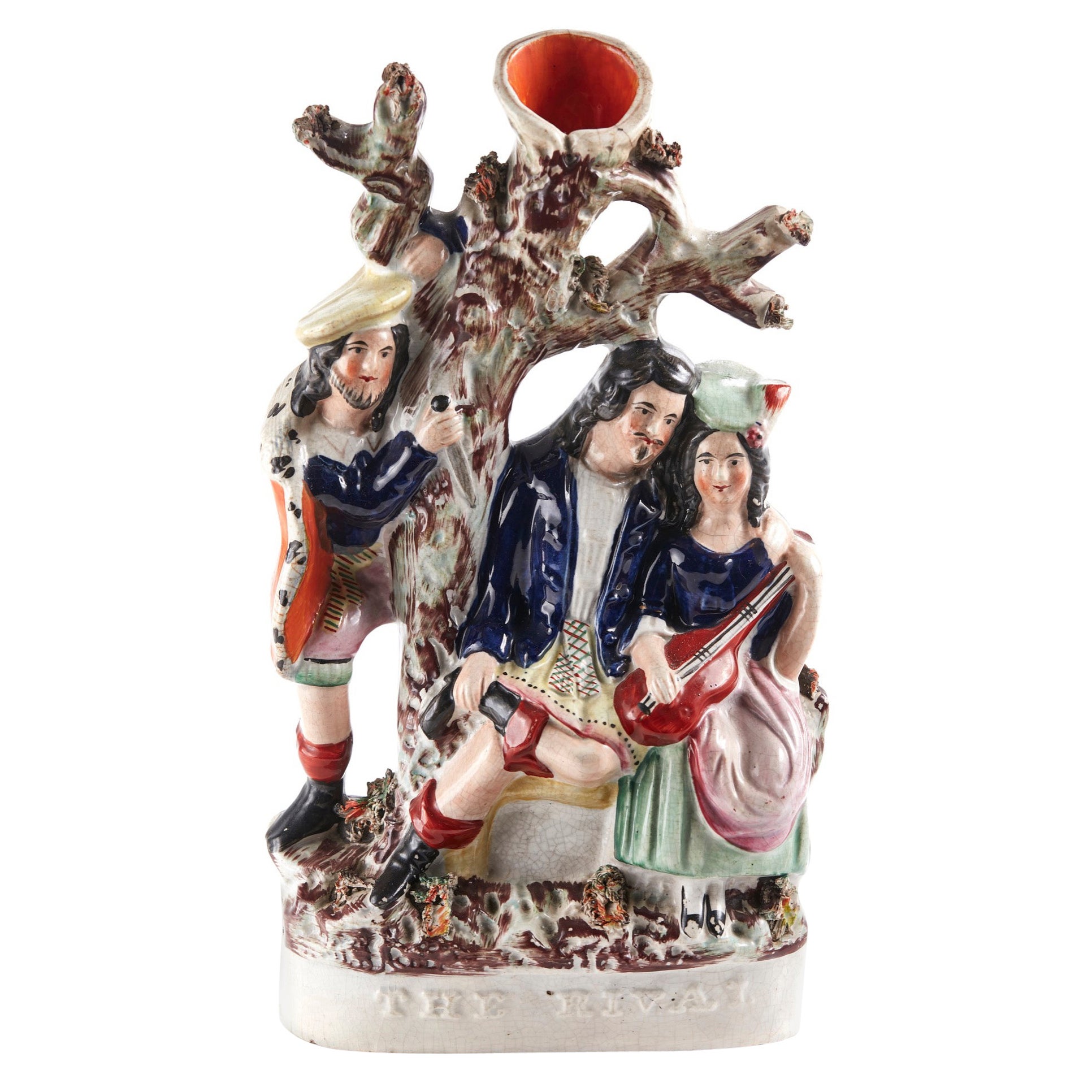 Antica figura a dorso piatto dello Staffordshire