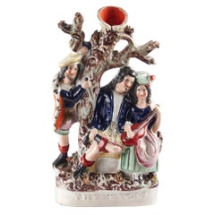 Antica figura a dorso piatto dello Staffordshire