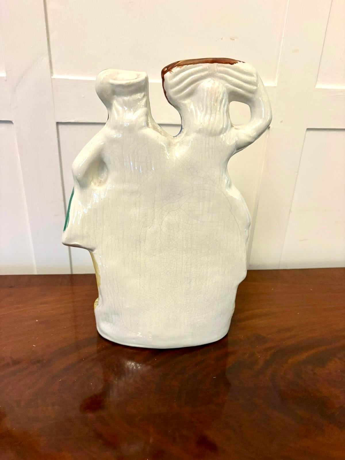 XIX secolo Antico Staffordshire con retro piatto di una coppia di campagna in vendita