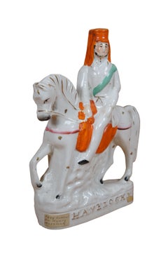 Antique Staffordshire General Sir Henry Havelock Equestrian Horse Figurine 9"