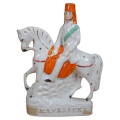 Antique Staffordshire General Sir Henry Havelock Equestrian Horse Figurine 9"