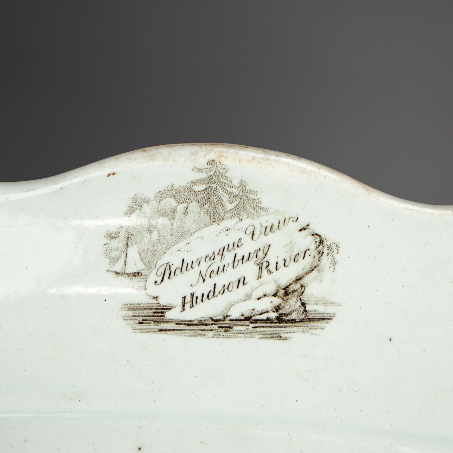 Antique Staffordshire Historical Porcelain Serving Platter, Newburg Hudson C1870 5